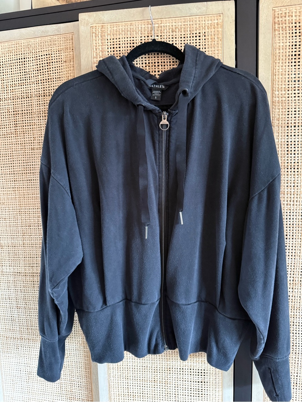 Athleta Black Zip-Up Hooded Sweatshirt